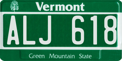 VT license plate ALJ618
