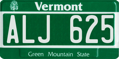 VT license plate ALJ625