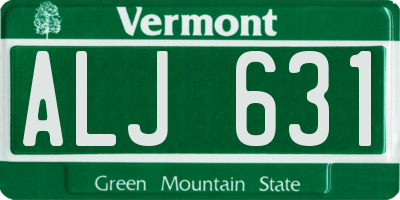 VT license plate ALJ631