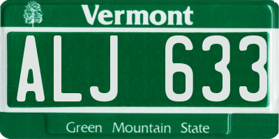 VT license plate ALJ633