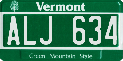 VT license plate ALJ634