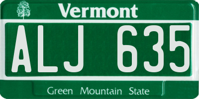 VT license plate ALJ635