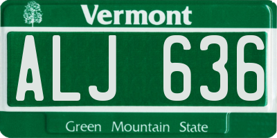 VT license plate ALJ636