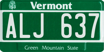 VT license plate ALJ637