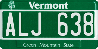 VT license plate ALJ638