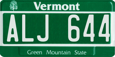 VT license plate ALJ644