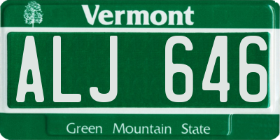 VT license plate ALJ646