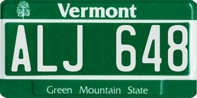 VT license plate ALJ648