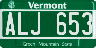 VT license plate ALJ653