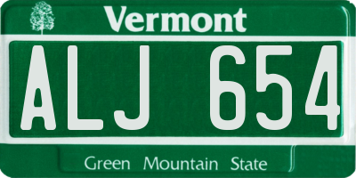 VT license plate ALJ654
