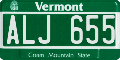 VT license plate ALJ655