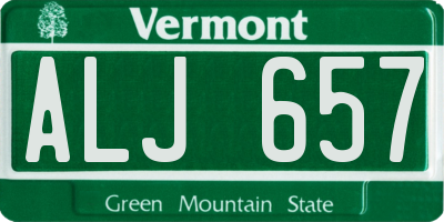 VT license plate ALJ657