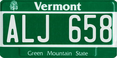 VT license plate ALJ658