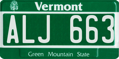 VT license plate ALJ663