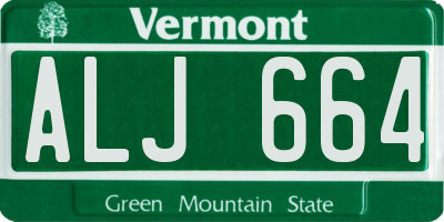 VT license plate ALJ664
