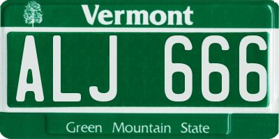 VT license plate ALJ666