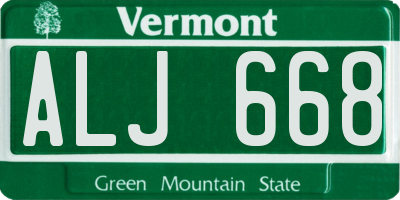 VT license plate ALJ668