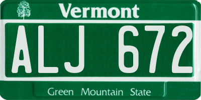 VT license plate ALJ672