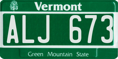 VT license plate ALJ673