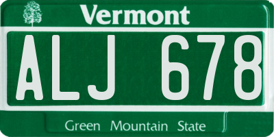 VT license plate ALJ678
