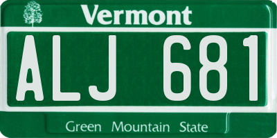 VT license plate ALJ681