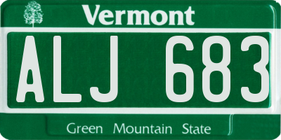 VT license plate ALJ683