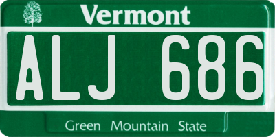 VT license plate ALJ686