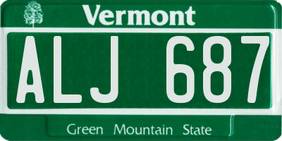 VT license plate ALJ687