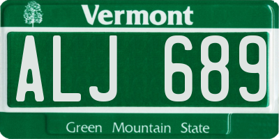 VT license plate ALJ689