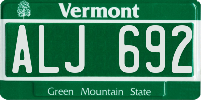 VT license plate ALJ692