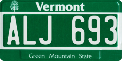 VT license plate ALJ693