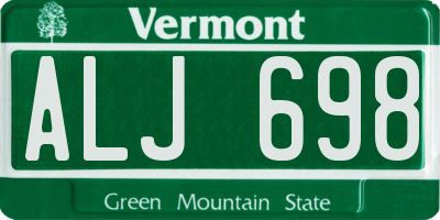 VT license plate ALJ698