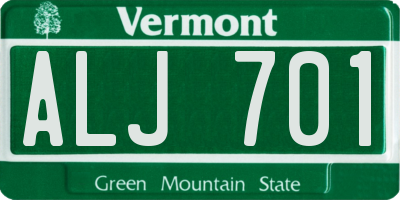 VT license plate ALJ701