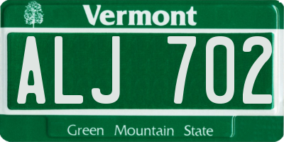 VT license plate ALJ702
