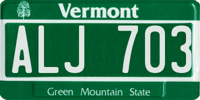 VT license plate ALJ703