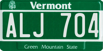 VT license plate ALJ704