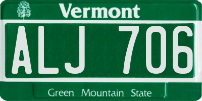 VT license plate ALJ706