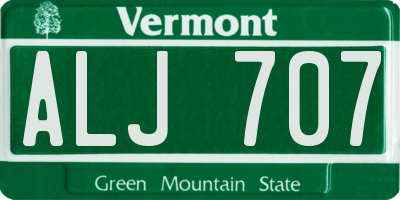 VT license plate ALJ707