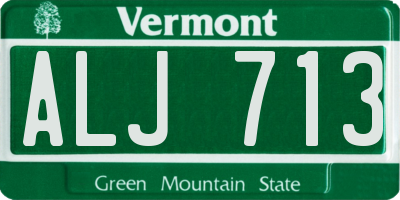 VT license plate ALJ713