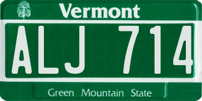 VT license plate ALJ714