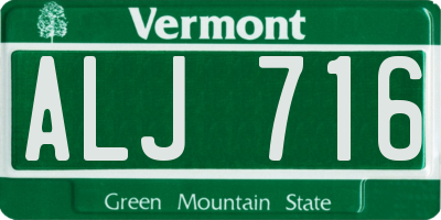 VT license plate ALJ716