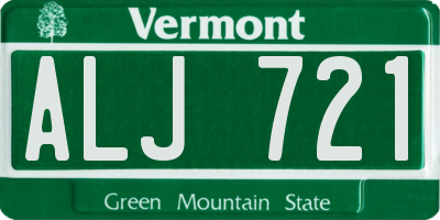 VT license plate ALJ721