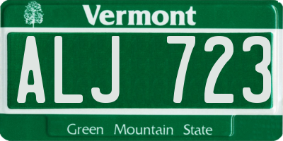 VT license plate ALJ723