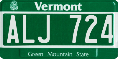 VT license plate ALJ724