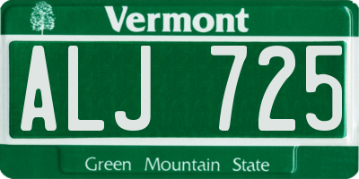 VT license plate ALJ725