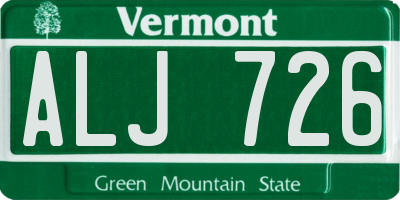 VT license plate ALJ726