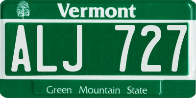 VT license plate ALJ727
