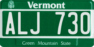 VT license plate ALJ730
