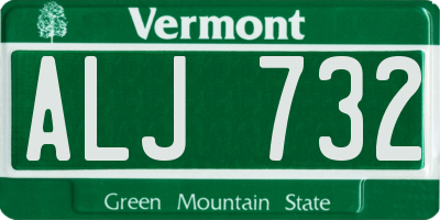 VT license plate ALJ732