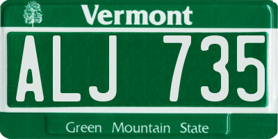 VT license plate ALJ735